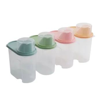

4pcs Large Capacity Airtight Dry Food Container Durable Cereal Storage Box 1.9L Food-safe Material Good Sealing Food Fresh Dry