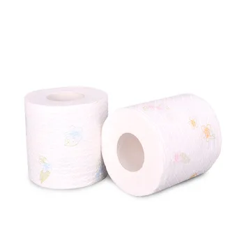 

6 Rolls Printing Bath Toilet Roll Paper Toilet Paper Hotel Soft Hydrated Wood Pulp Bath Paper Decorations For Home DIY Supplies