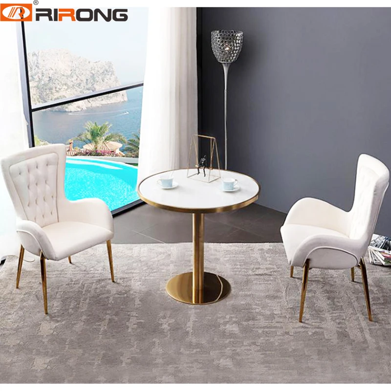 Modern White Leather Dining Room Coffee Table Chair Furniture image 3