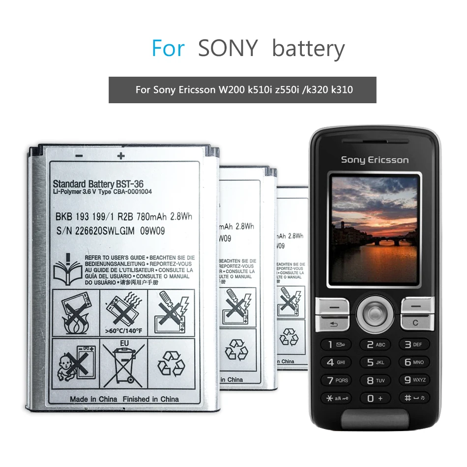 Аккумулятор BST-36 мобильный телефон для Sony Ericsson J300 K510i Z550a K310 J300C X0001 Z550C K320 K310i K310c K510c |