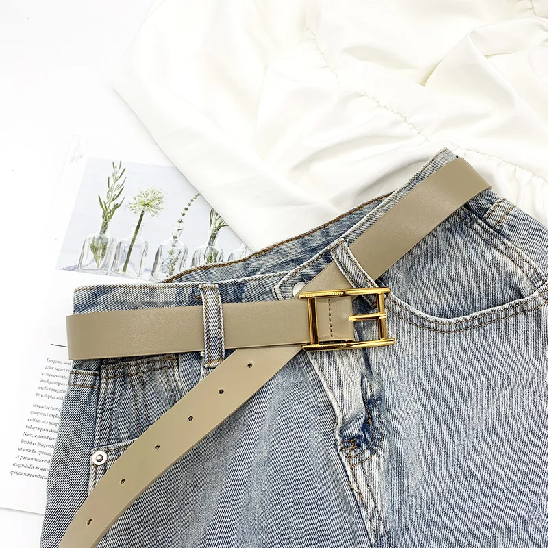 

2020 New Style Waistband Women's Square Buckle-Style Simple Trend Versatile with Suit Jacket Jeans Wide Strap