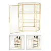 3-Tier  Jewelry Trinket Glass Gold Box Necklace Ring Earring Box Keepsake Decorative Box Holder for Wedding Gift Dresser 3