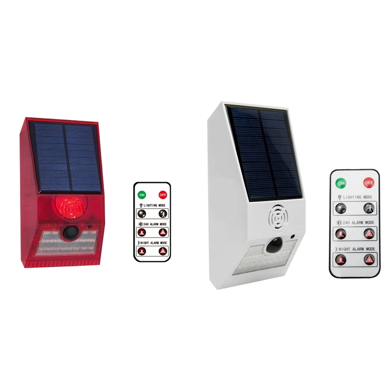 Solar Alarm Light, Solar Strobe Light with Motion Detector Solar Alarm
