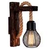 Vintage Wood Hemp Rope Wall Lamps Fixture Retro Hallway Bedside Loft Light Luminaire Industrial American Decor Lighting Wooden ► Photo 1/6