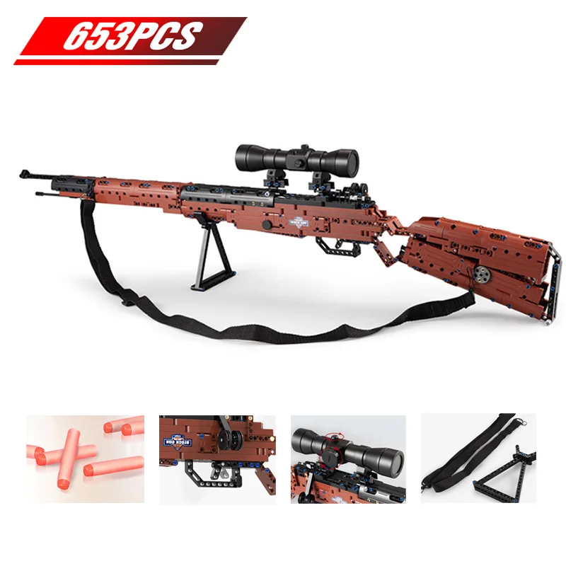 

653 PCS SWAT Military Ww2 Weapon 98K Sniper Models Building Blocks for Legoingly Technic Pistol GUN Blocks Toys