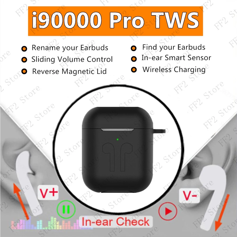 I90000 Pro TWS в уши контроль громкости 1536u 1:1 Air2 всплывающие беспроводные наушники PK H1