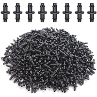 Garden Irrigation 1/4" Hose Double Barb Micro Flow Drip System Straight Barbed Connector 4/7mm Tubing Coupling Dripper Fitting 1
