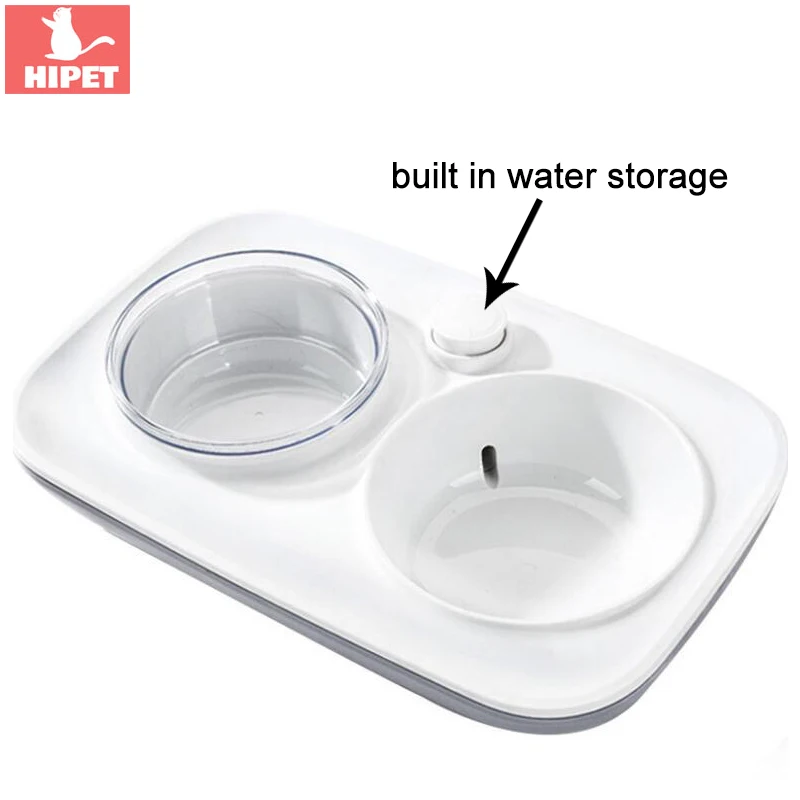 

Double Cat Feeding Bowl Dog Automatic Water Dispenser Anti-slip Sloping Slope Design Protect Spine Pet Cats Dogs Food Feeder