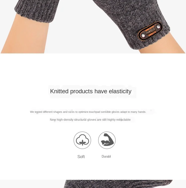 mens fur lined gloves New Men's Winter Gloves Fashion Knitted Wool Touch Screen Gloves Outdoor Sports Driving and Riding Warm Gloves hand gloves for men