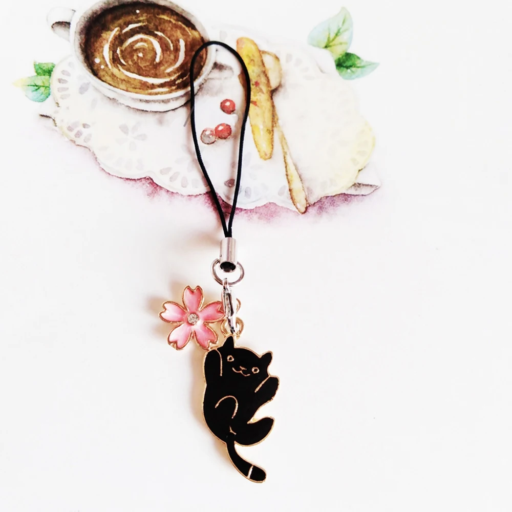 Mini Kitty Cat Phone Charm Cute Accessory Special Keychain -  Portugal