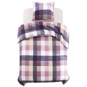 

Vidaxl PCs. Bedding Set purple plaid 140x220/60x70 cm