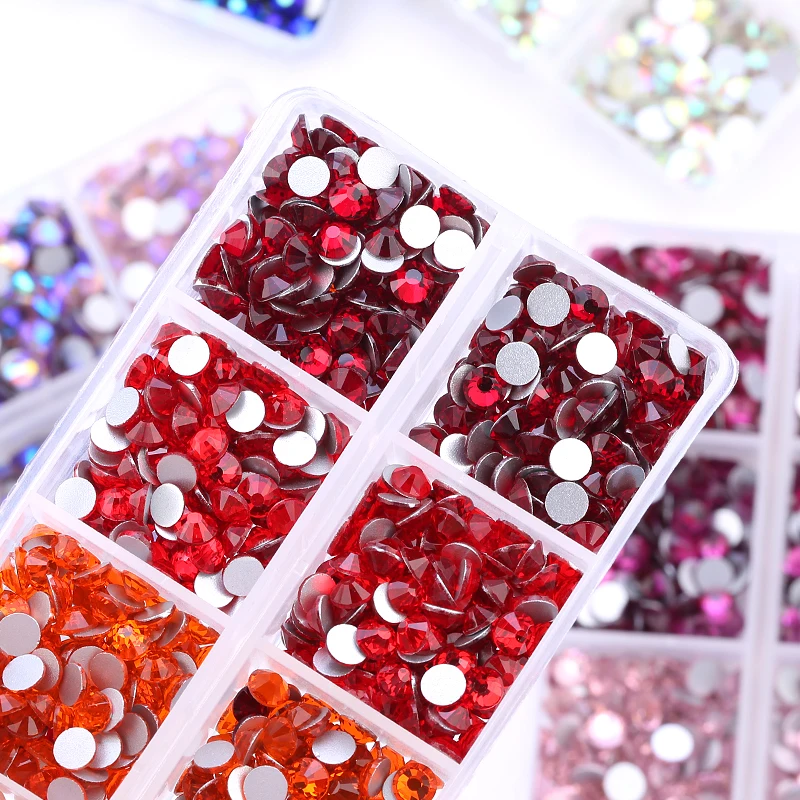 크리스탈 стразnon Non Hotfix Rhinestones 유리 Strass 장식 바느질 및 패브릭 라인 석 손톱 DIY