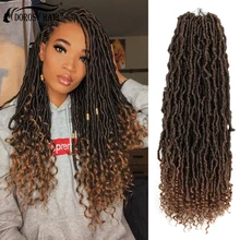 INS FACING Goddess Nuloc Synthetic Crochet Braids Hair Ombre Braiding Hair Extensions Natural Curly Hair 20 Inch Goddess Nuloc