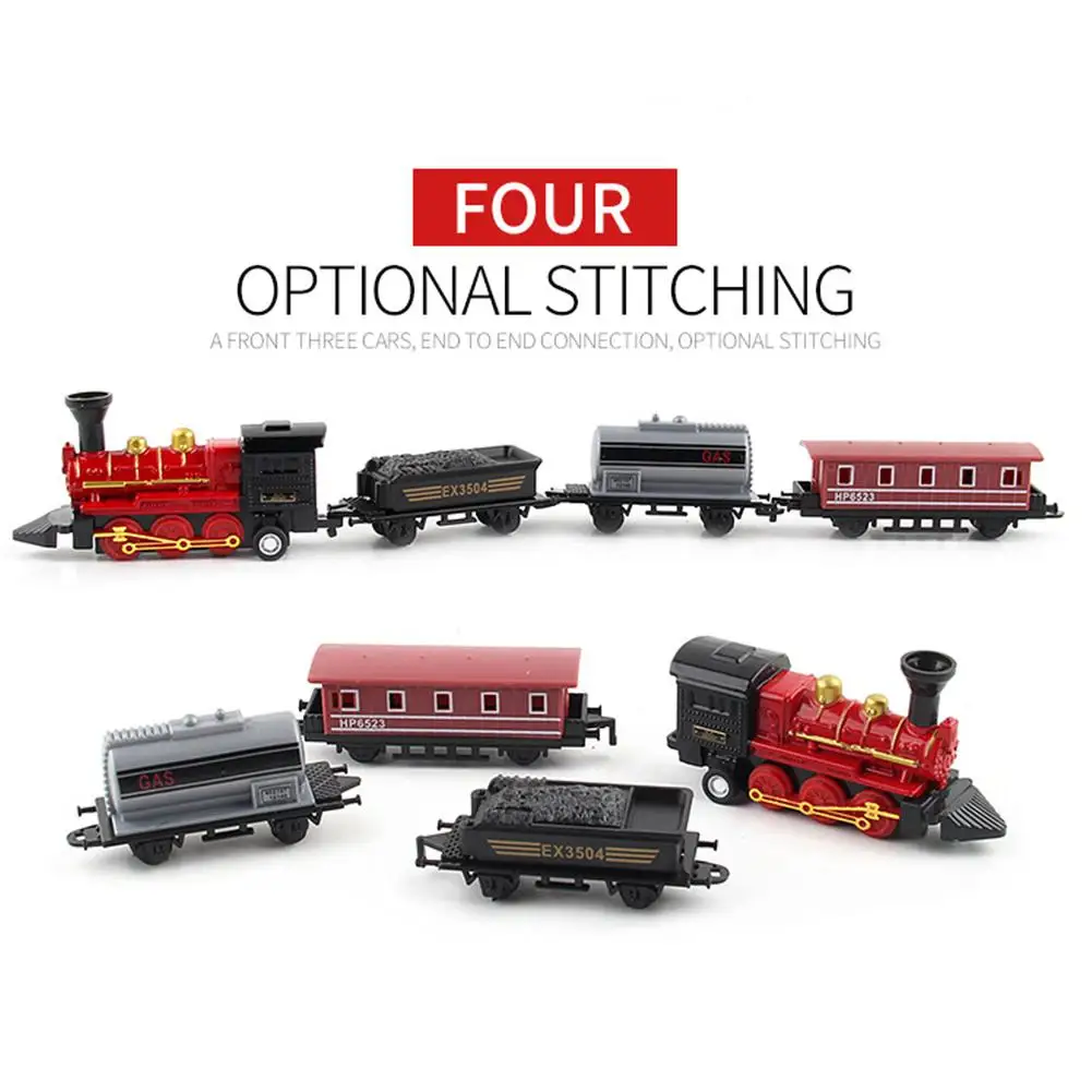 4 шт. детский сплав моделирование паровой поезд творческий мини-модели автомобилей игрушки подарки для детей