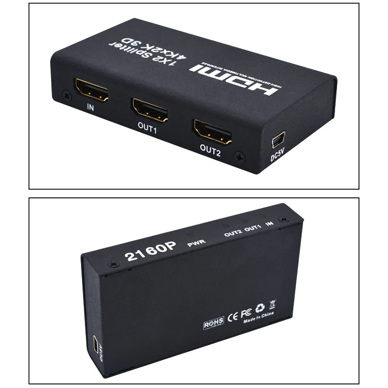 HDMI 1x2 сплиттер поддержка 4K x 2 K, 3D HDMI один-в и два-выход сплиттер EU plug