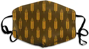 

Breathable Anti Dust Mouth Mask with Adjustable Earloop Warm Windproof Reusable Washable Half Face Mask (Wheat Pattern Brown)