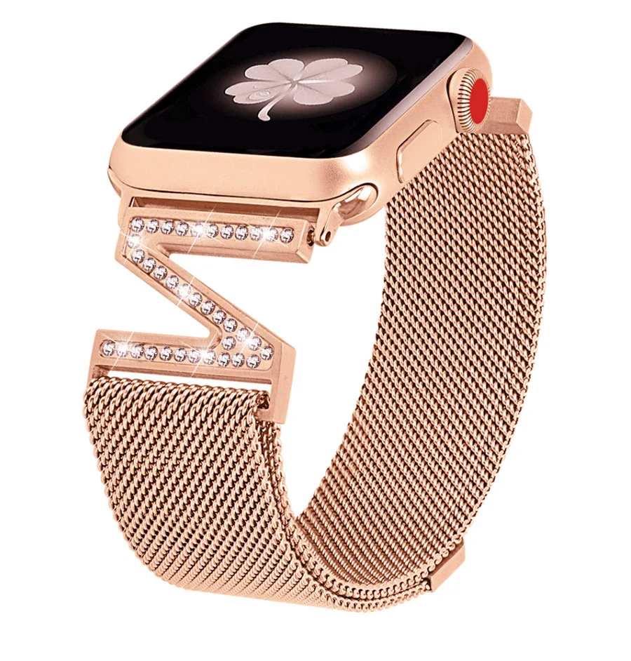 

Milanese Loop strap For Apple Watch 4 band 40mm 44mm iWatch band 38mm 42mm Bling Stainless Steel Bracelet Apple watch 4 3 2 138