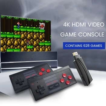 

Mini 4K HDMI Video Game Console Built in 628 Classic Games Retro Console Wireless Controller HDMI Output Dual Players Home