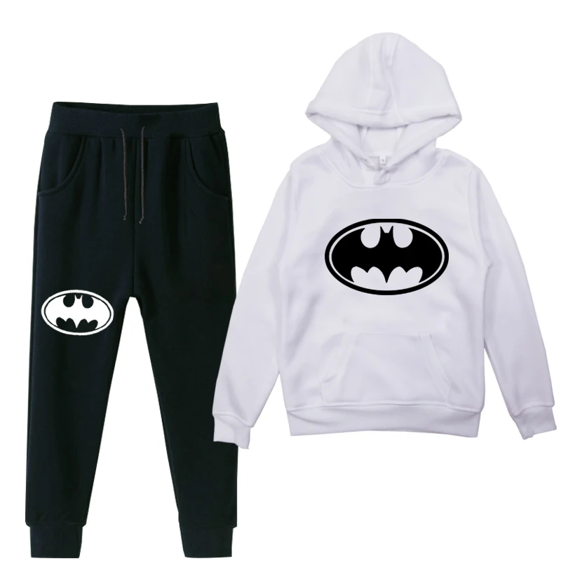 Детский комплект одежды для маленьких мальчиков; коллекция года; весенние толстовки с капюшоном с Бэтменом; Толстовка и штаны; Спортивный костюм; спортивный костюм; одежда для маленьких девочек - Цвет: 17