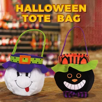 

Halloween Kids Doll Candy Sweet Jar Box Children Storage Cans Party House Decor Non-woven fabric Gold velvet Materail Small size