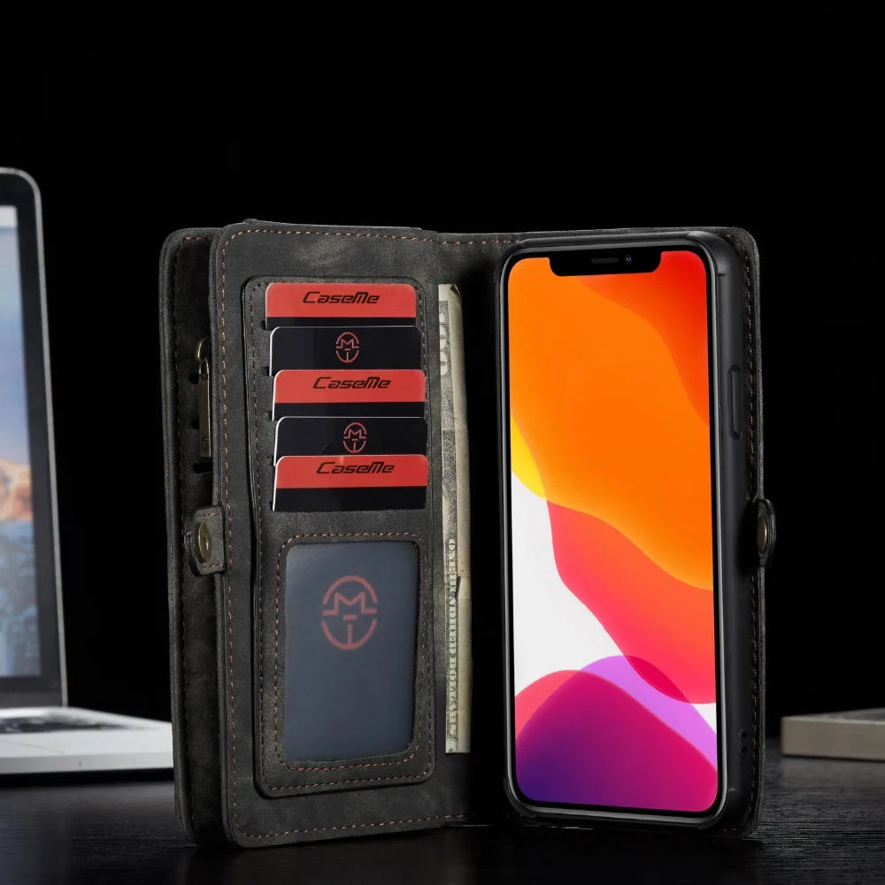 Роскошный кожаный чехол для iPhone X, XR, XS, Max, 8, 7, 6s Plus, откидной Чехол-бумажник, деловой Магнитный чехол для телефона iPhone 11 Pro Max