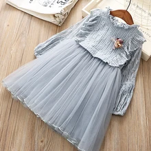 Новые детские платья для девочек; вечерние платья-пачки для маленьких девочек; платье для крещения; осенняя одежда с цветочным принтом для дня рождения; Vestido