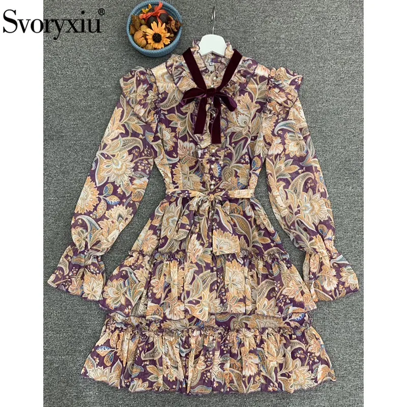 Svoryxiu Runway Designer Autumn Short Dress Women