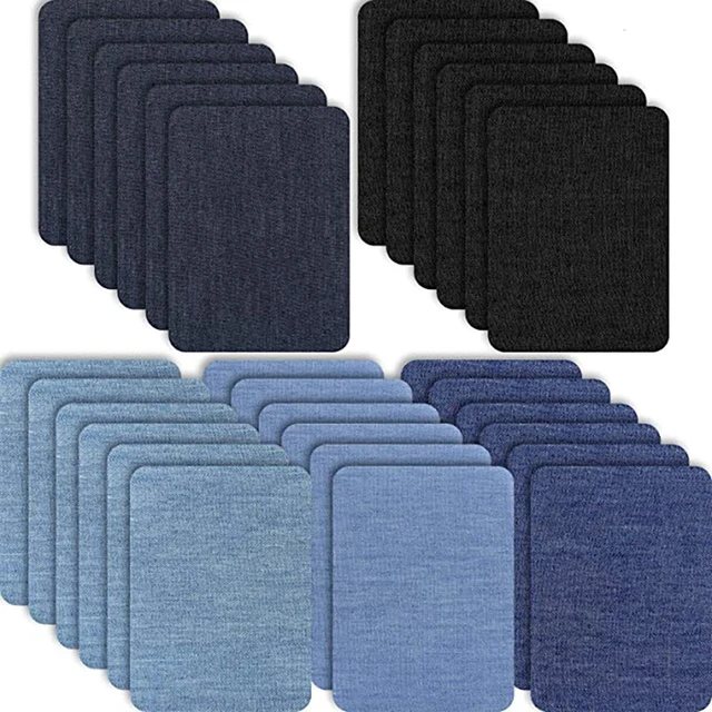 30Pcs Denim Cut Piece Iron on Fabric Patches Rectangular Denim Jean Repair  Patches Clothing Repair Patch