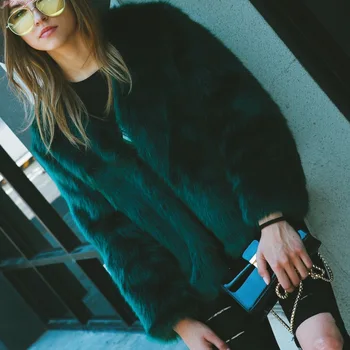 

2019 New Thick Warm Faux Fur Coat Women Winter Autumn Long Sleeve V Neck Shaggy Fur Jacket Coat Female Casual Fluffy Overcoat