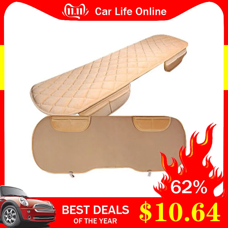 Billig Auto Sitz Buchten Protector Mat Auto Hinten Sitzkissen Fit Meisten Fahrzeuge Nicht slip Halten Warme Winter Plüsch Samt zurück Sitz Pad