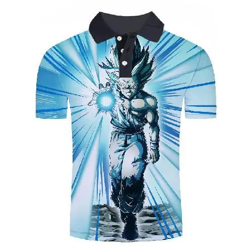 polo-298 Новая мужская рубашка поло Seven Dragon Beads Z Goku с 3D принтом Повседневная Удобная летняя толстовка с коротким рукавом - Цвет: polo-298
