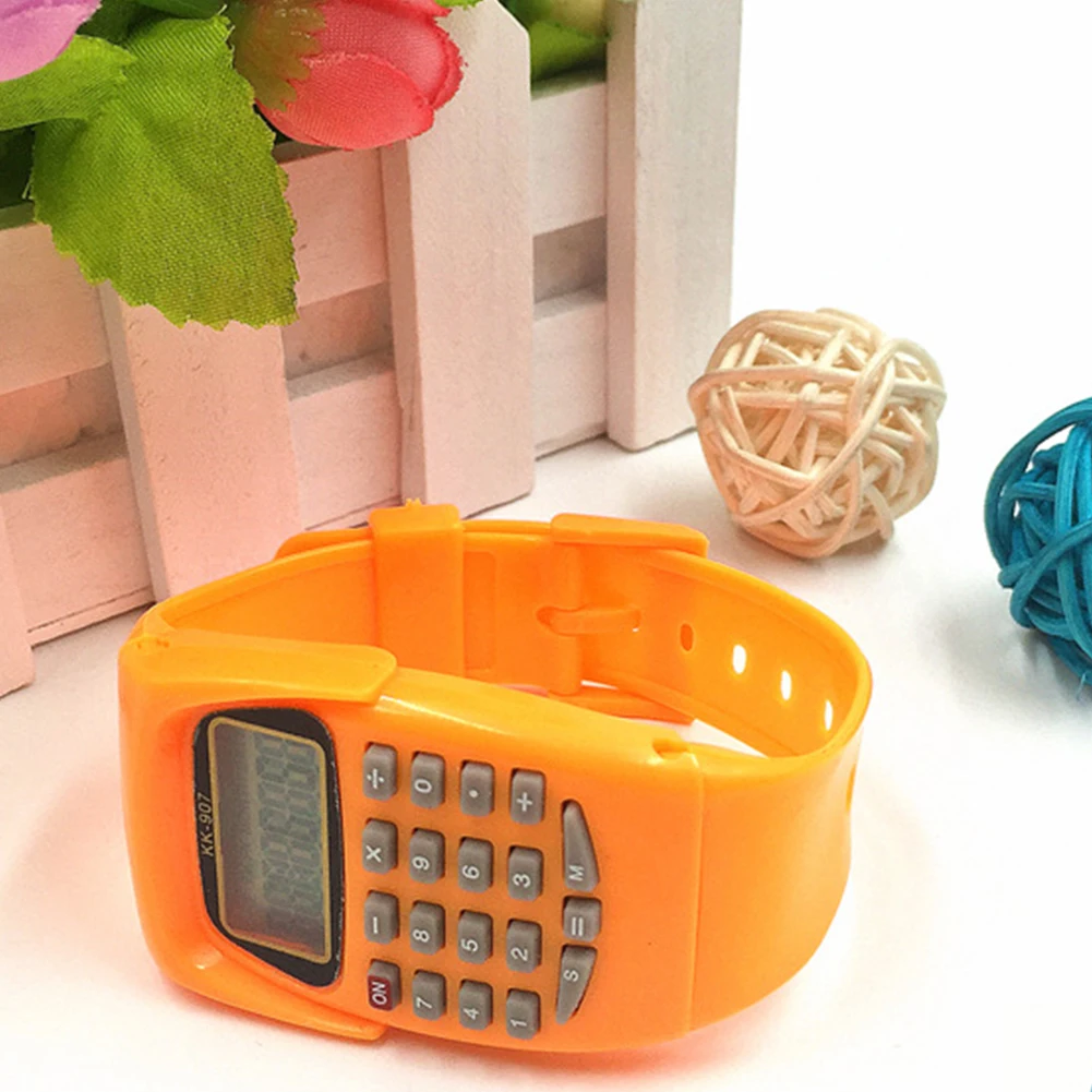 Калькулятор наручные часы для студентов Цифровой дисплей Многофункциональный ориентированный на Экзамены дети Дата Портативный модный подарок мини практичный
