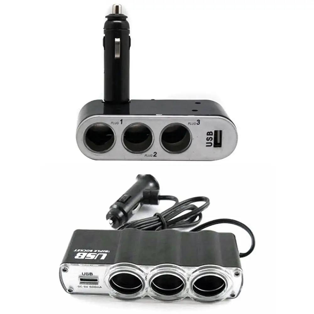 Автомобильный Usb прикуриватель один на три Usb автомобильного прикуривателя интегрированный дизайн 1 отверстие до 3 отверстия мульти-конвертер с отверстиями
