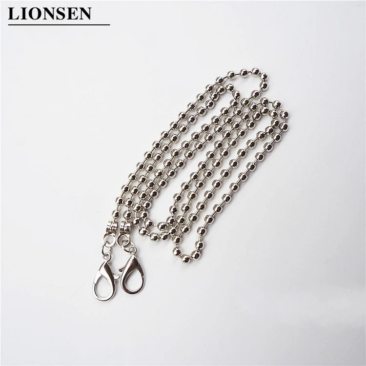 Lionsen 120cm Ball Replacement Chain Strap Metal link Clasp Purse Chain Bag Handle Shoulder Cross Body Handbags Chain Strap - Цвет: Серебристый