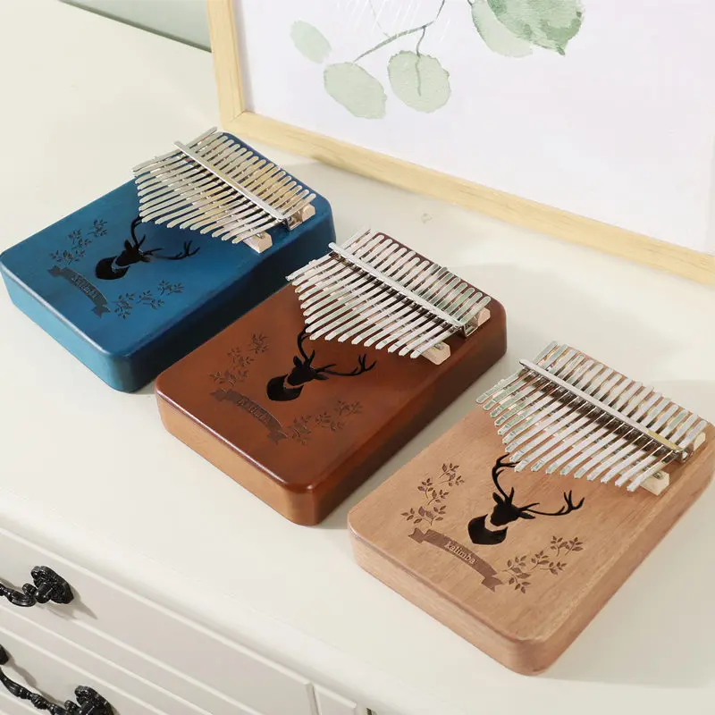 

Kalimba Thumb Piano 17 Key Musical Instruments Kalimba Piano Mahogany Wooden Music Equipment WIth Accessory