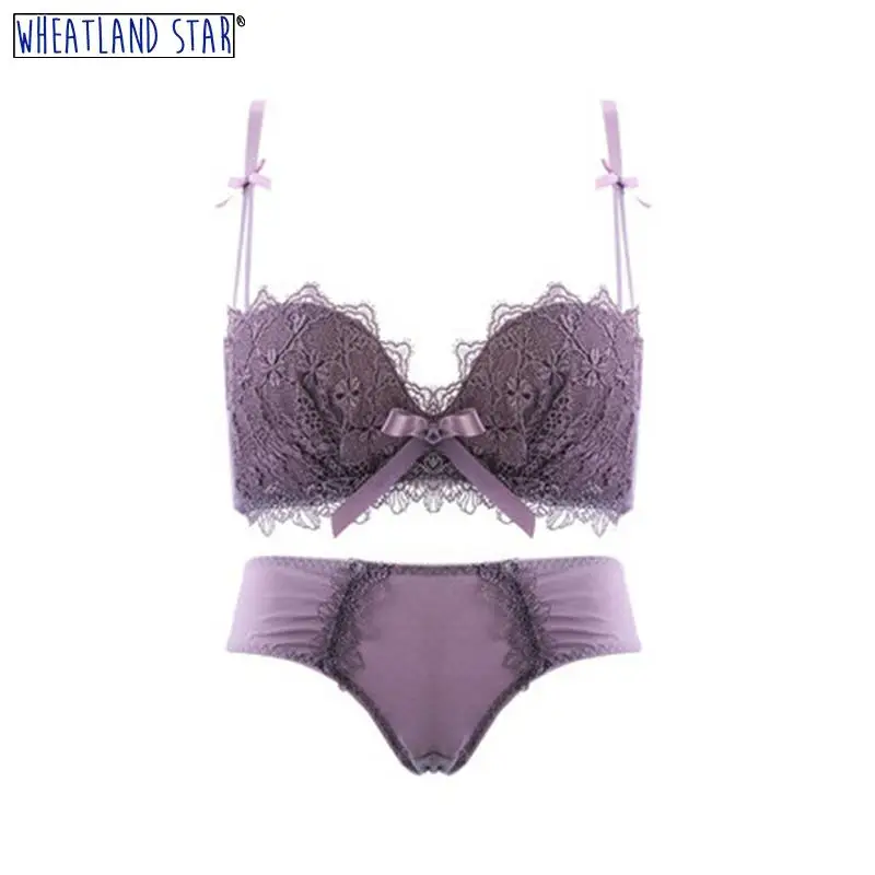purple lace bra and panty set