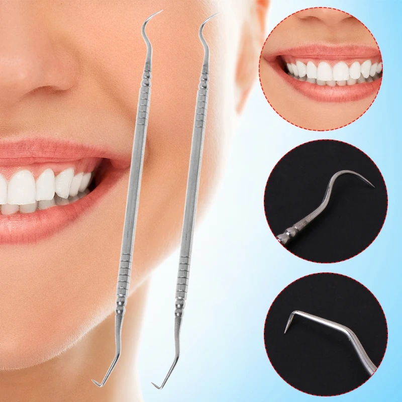 1Pc Double Ends Dentist Teeth Clean Hygiene Explorer Probe Hook Pick Dental Tool C1FF