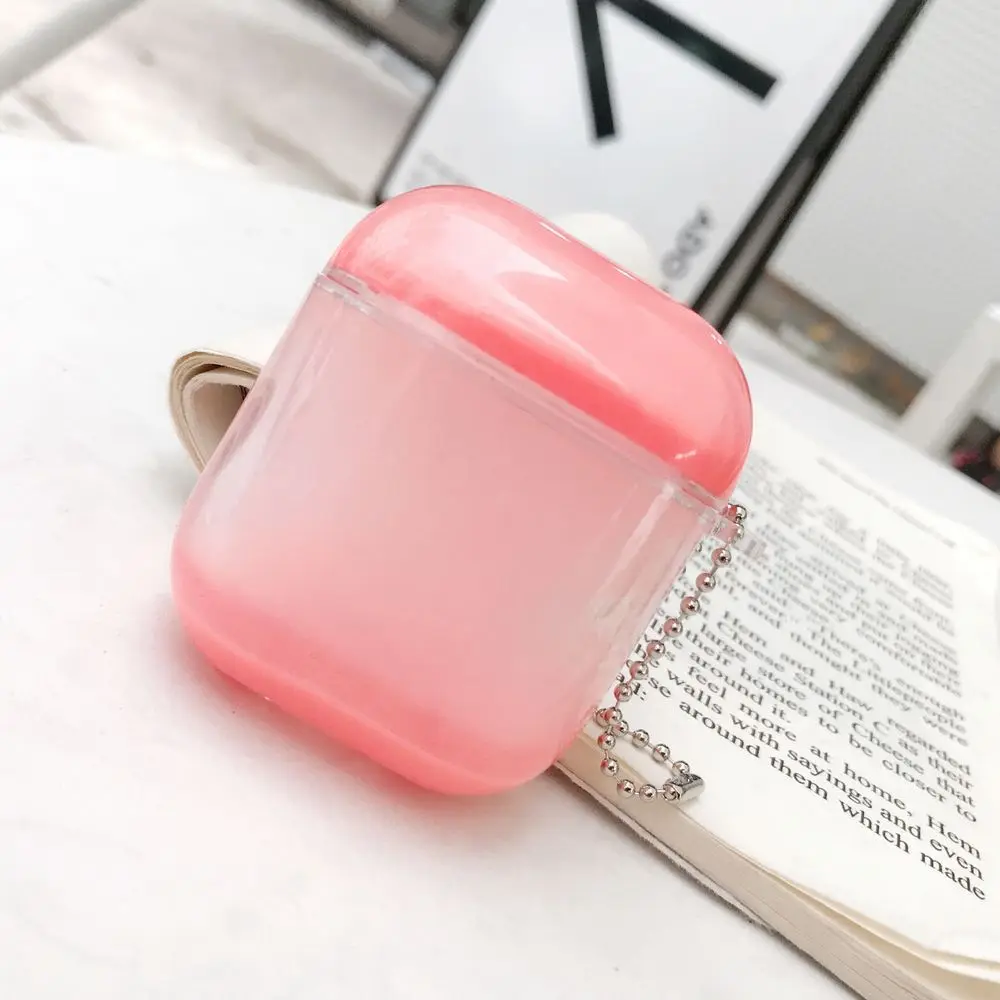 Светящиеся динамические жидкие блестки, песок чехол для Apple Airpods 1/2 прозрачный кристально чистый защитный чехол для наушников с цепочкой