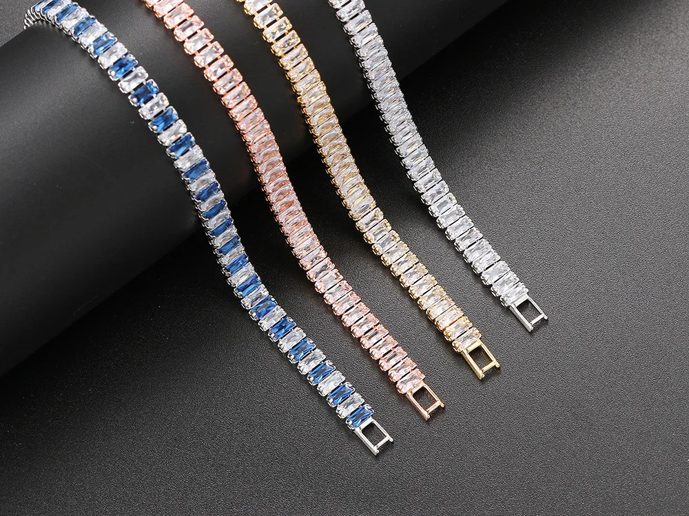 Luxus CZ Tennis Armband für Frauen Gold Farbe Armreif Koreanischen Stil Kristall Hand Kette Mode Schmuck Zirkonia Zubehör H167 – Detail 4