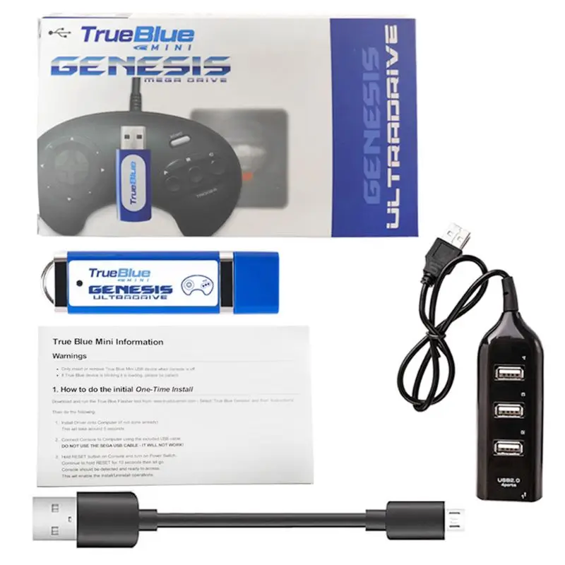

813 Games True Blue Mini-Ultradrive Pack Gaming Console Kit for Genesis for MegaDrive Mini 2019 New 2-Player Games