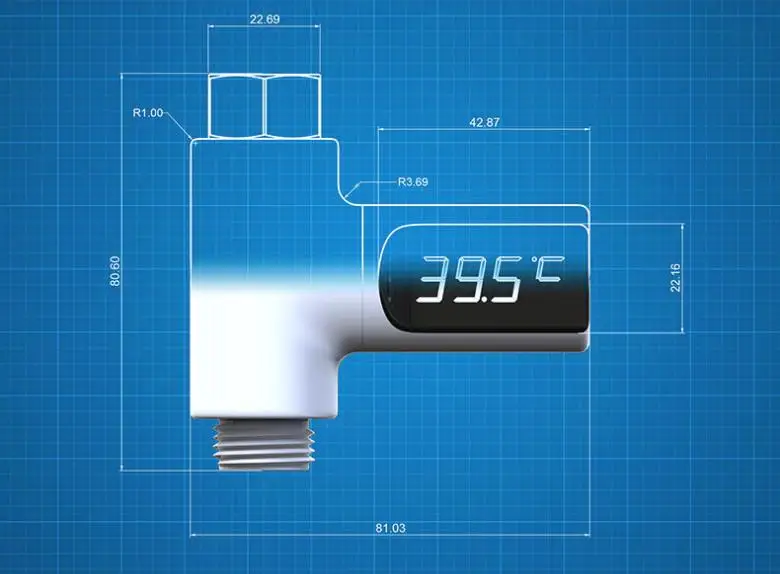 Пассивный светодиодный датчик температуры воды Xiaomi, видимый датчик температуры воды, Товары для ванной, товары для дома