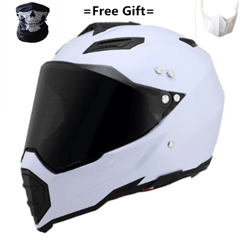 Gloss white D Professional Motocross Helmets Off Road Motorcycle Motocicleta Capacete Casco Cross Helmet motorcycle helmet dot capacete de mot - Цвет: Gloss white D