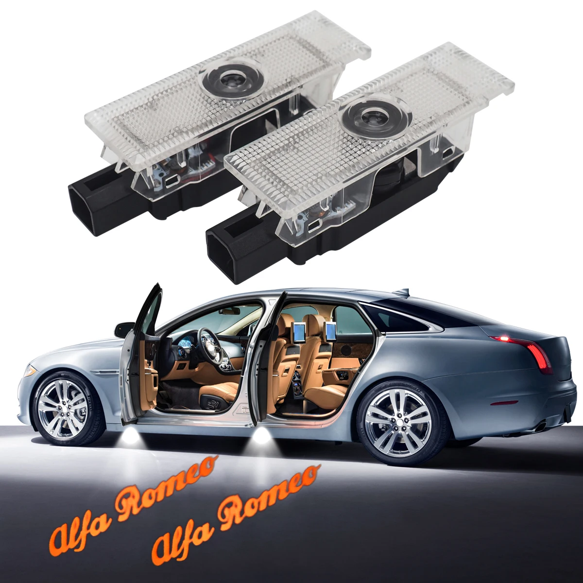 

Ambient Lamp Car Styling For Alfa Romeo 159 156 147 Giulia Giulietta Mito Alfa Logo Projector Car Door Light LED Courtesy Light