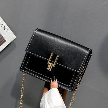 

Women bag Trendy Bag Women 2020 New Solid Color Small Square Bag Wide Shoulder Strap Messenger Bag Shoulder Bag women's pouch