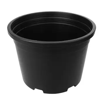 

Round Bucket Thicken Plastic Flower Pots Tree Growing Bucket Garden Balcony Planters Pot (Black, 5 Gallons Capacity)