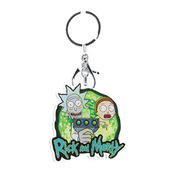 

Rick And Morty Keychain Women and Men Key Chain Cute Anime Cartoon Kids Key Ring Gift Porte Clef