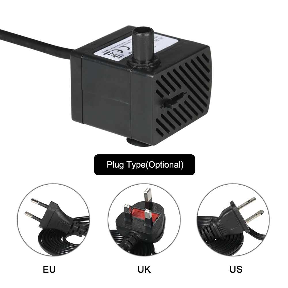 Водяной насос для аквариума настольные фонтанчики для водоемов и гидропонных систем с одной насадкой шнур питания AC220-240V