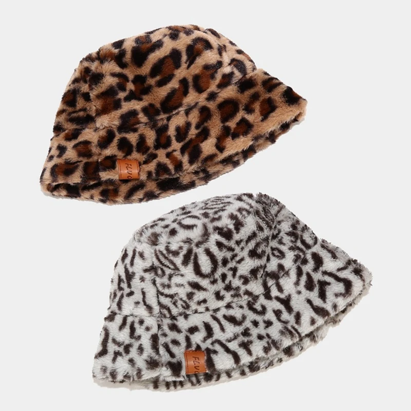 Women Vintage Leopard Fuzzy Plush 