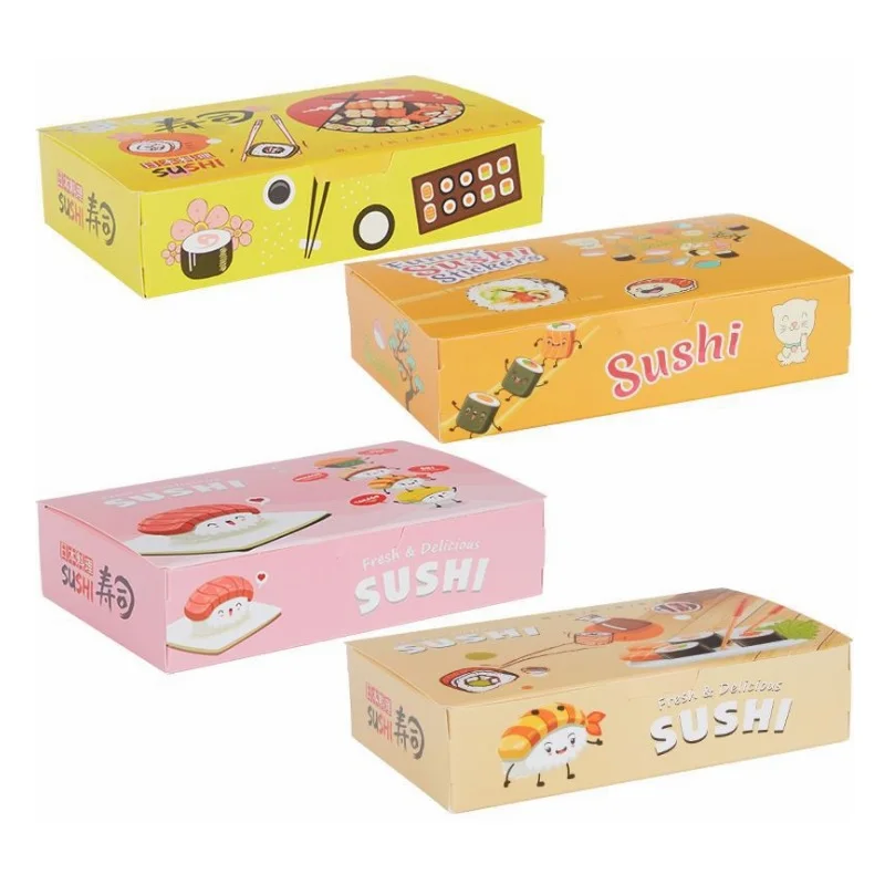 Clearance Sushi Box Disposable Paper Packing Box for Fast Food Shop Restaurant Fried Chicken French Fries WB658 0