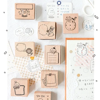 

Retro Cute Animals Handmade decoration stamp wooden rubber stamps for scrapbooking stationery DIY craft standard stamp